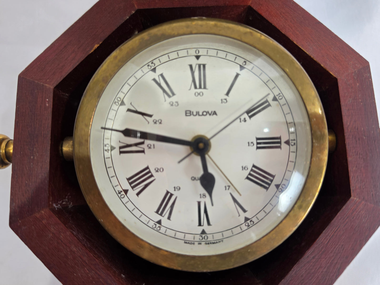 vintage Bulova Maritime nautical gimbal Mid-Century clock (walnut) CSHW