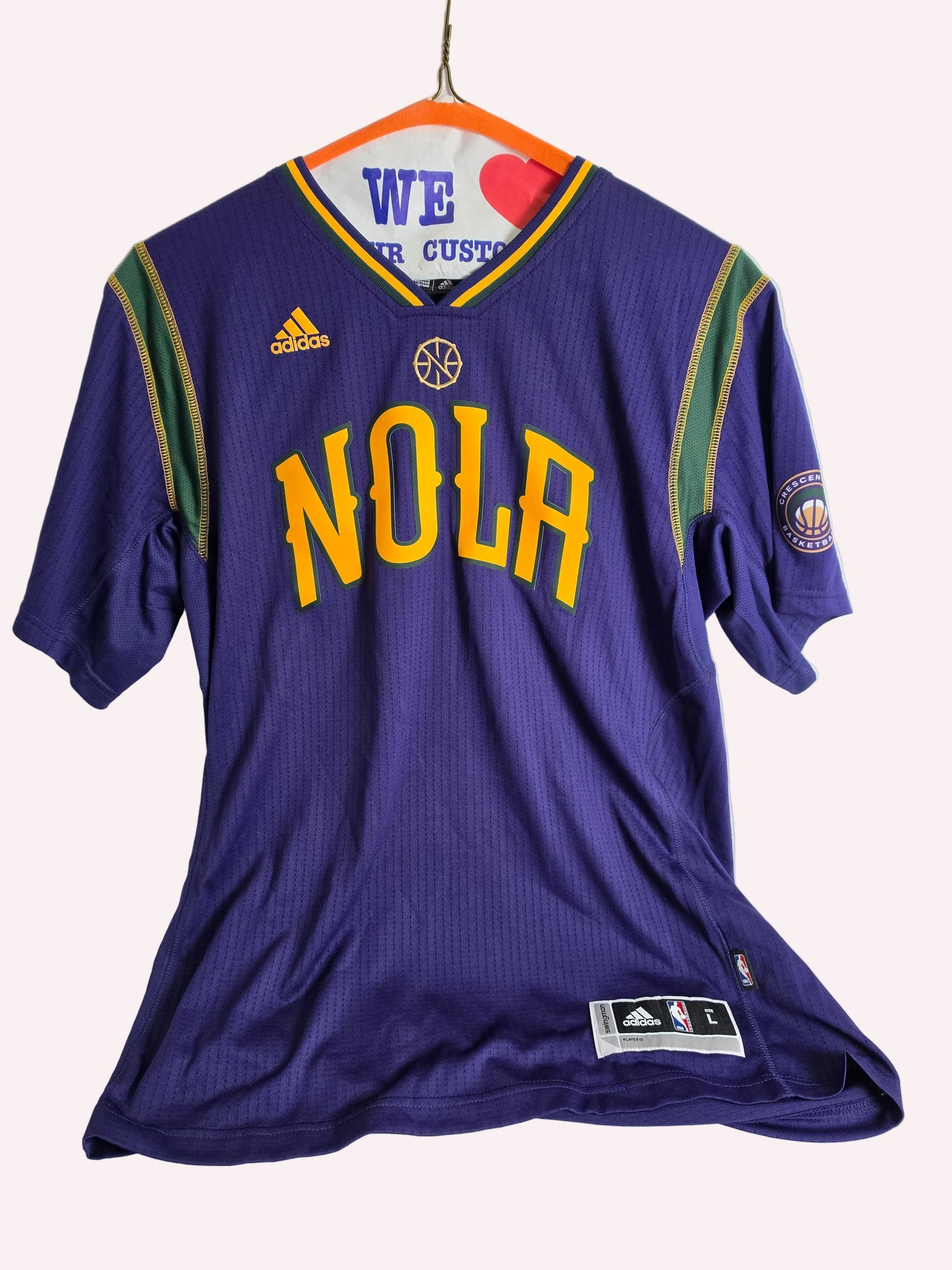 Adidas NOLA Pelicans Mardi Gras Jersey L CSHW