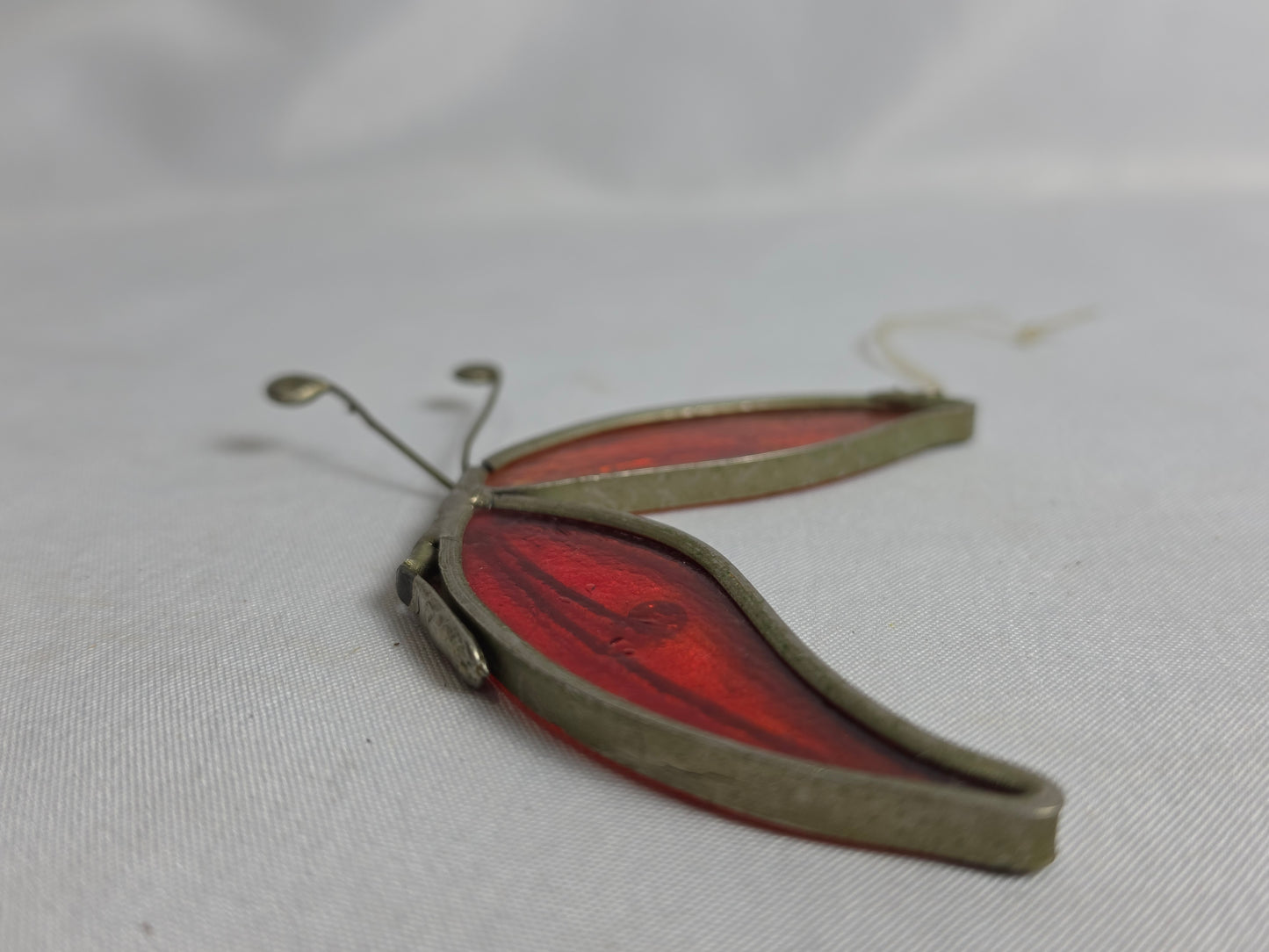1960s Vintage Tiffany- Styled Stained-Glass Panel Featuring A Side Butterfly CSHW
