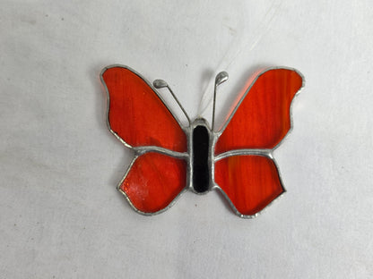 1960s Vintage Tiffany- Styled Stained-Glass Panel Featuring A Butterfly CSHW