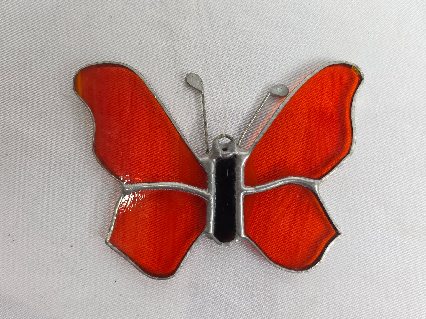 1960s Vintage Tiffany- Styled Stained-Glass Panel Featuring A Butterfly CSHW