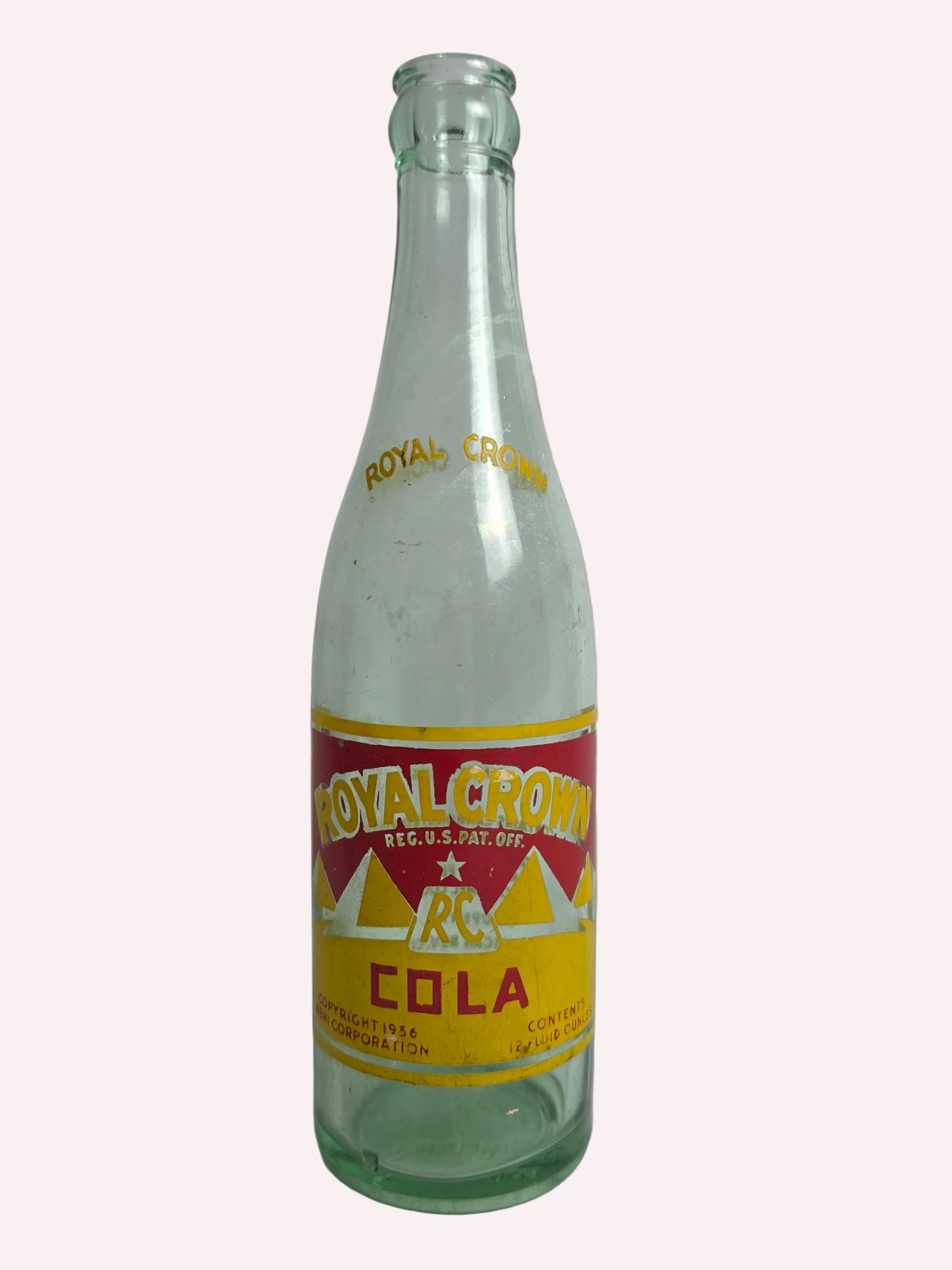 Vintage Royal Crown Cola Glass Bottle CSHW