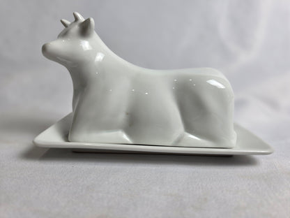 Vintage Cow Porcelain Butter Dish CSHW