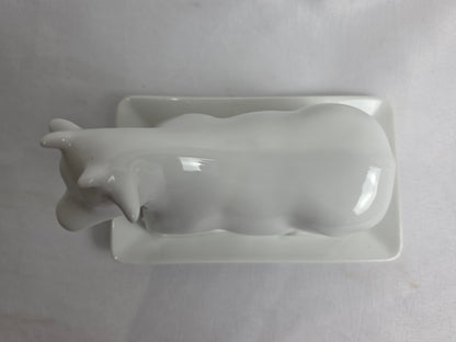 Vintage Cow Porcelain Butter Dish CSHW