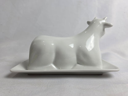 Vintage Cow Porcelain Butter Dish CSHW