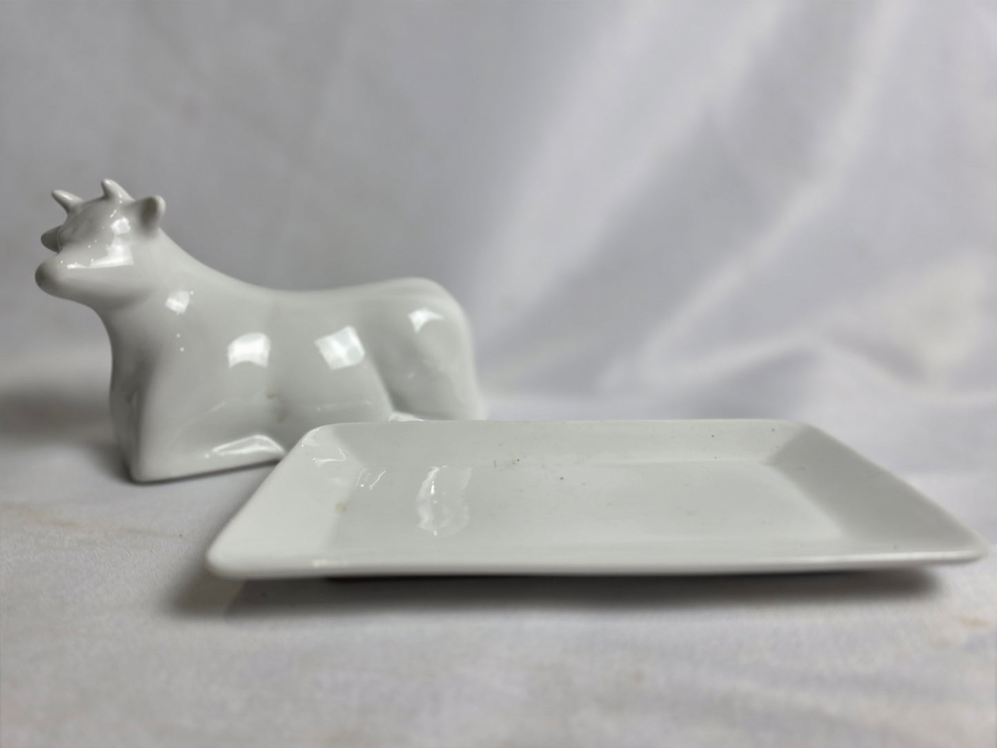 Vintage Cow Porcelain Butter Dish CSHW