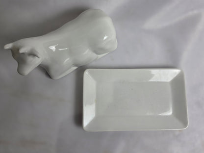 Vintage Cow Porcelain Butter Dish CSHW
