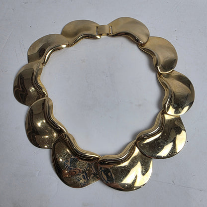 Vtg. 1970s Gold Plate Collar Necklace (CSHW)