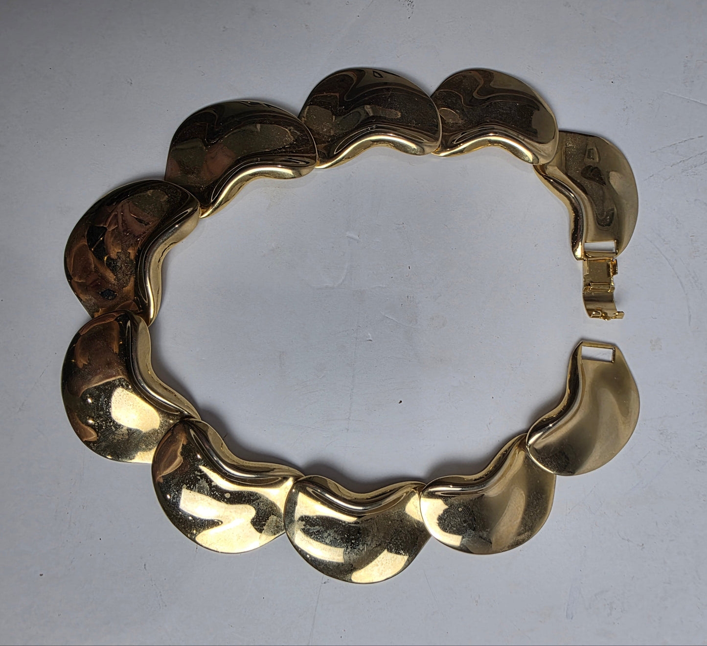 Vtg. 1970s Gold Plate Collar Necklace (CSHW)