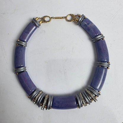 Vtg. 1970s Plastic Purple Collar Necklace (CSHW)