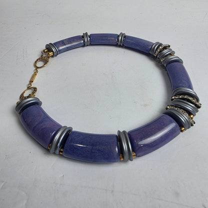 Vtg. 1970s Plastic Purple Collar Necklace (CSHW)