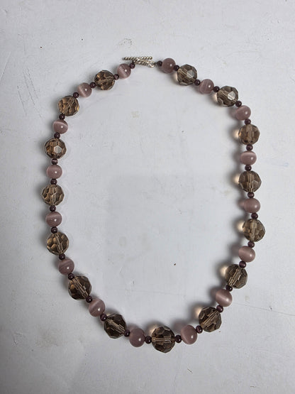 Vtg. 1970s Amethyst Glass Necklace (CSHW)