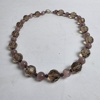 Vtg. 1970s Amethyst Glass Necklace (CSHW)