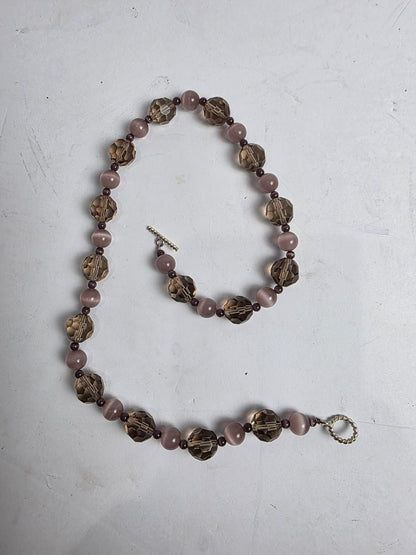 Vtg. 1970s Amethyst Glass Necklace (CSHW)