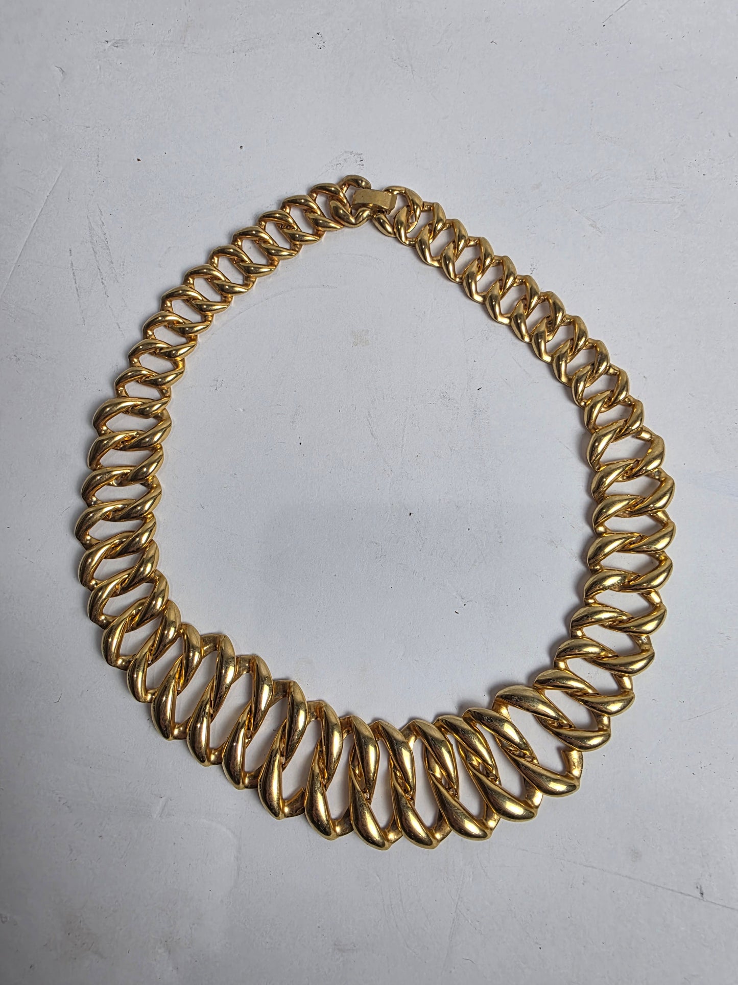 Vtg. 1970s Gold Plate Collar Necklace Links (CSHW)