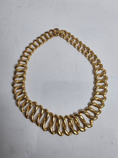 Vtg. 1970s Gold Plate Collar Necklace Links (CSHW)