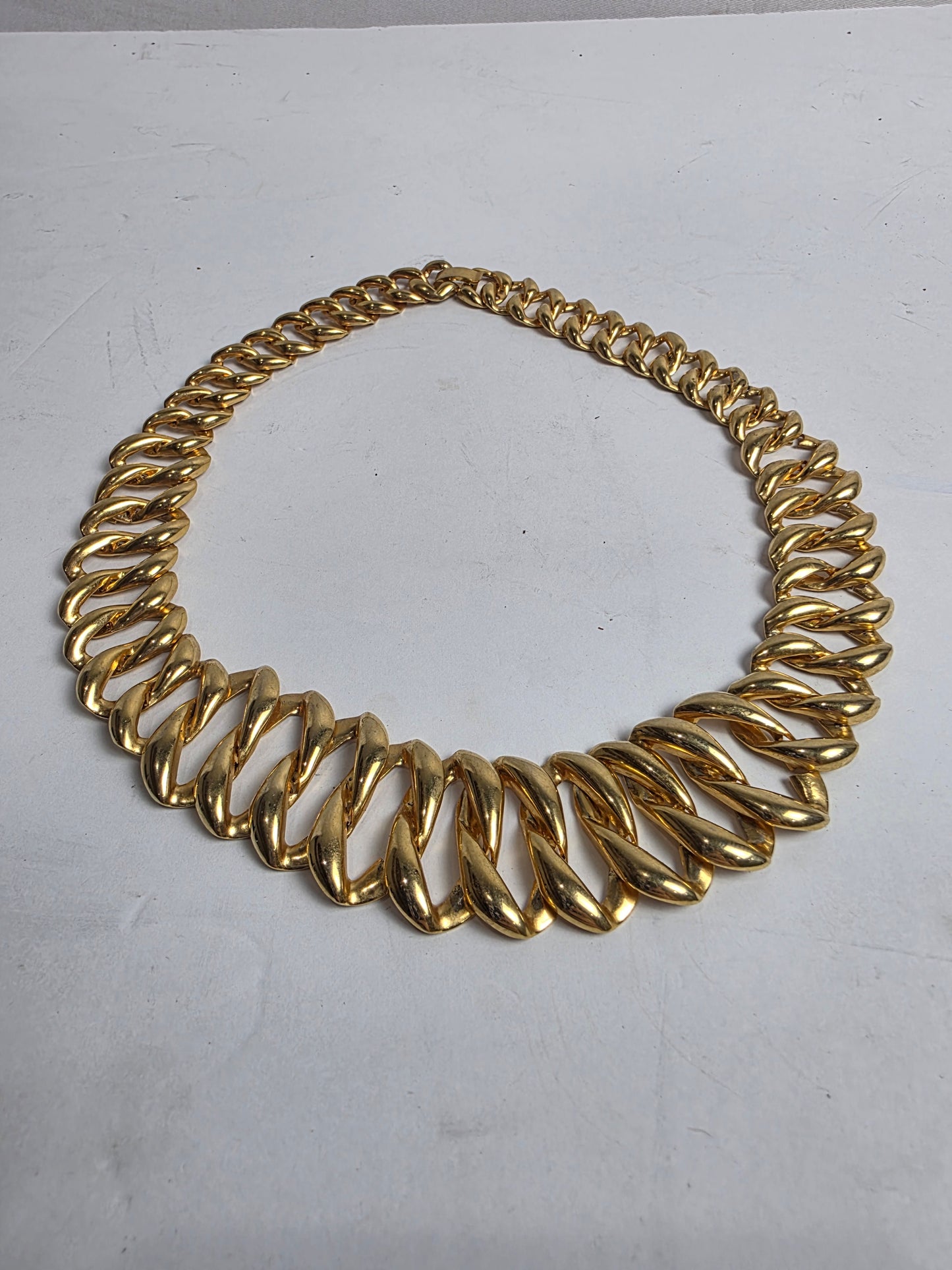 Vtg. 1970s Gold Plate Collar Necklace Links (CSHW)