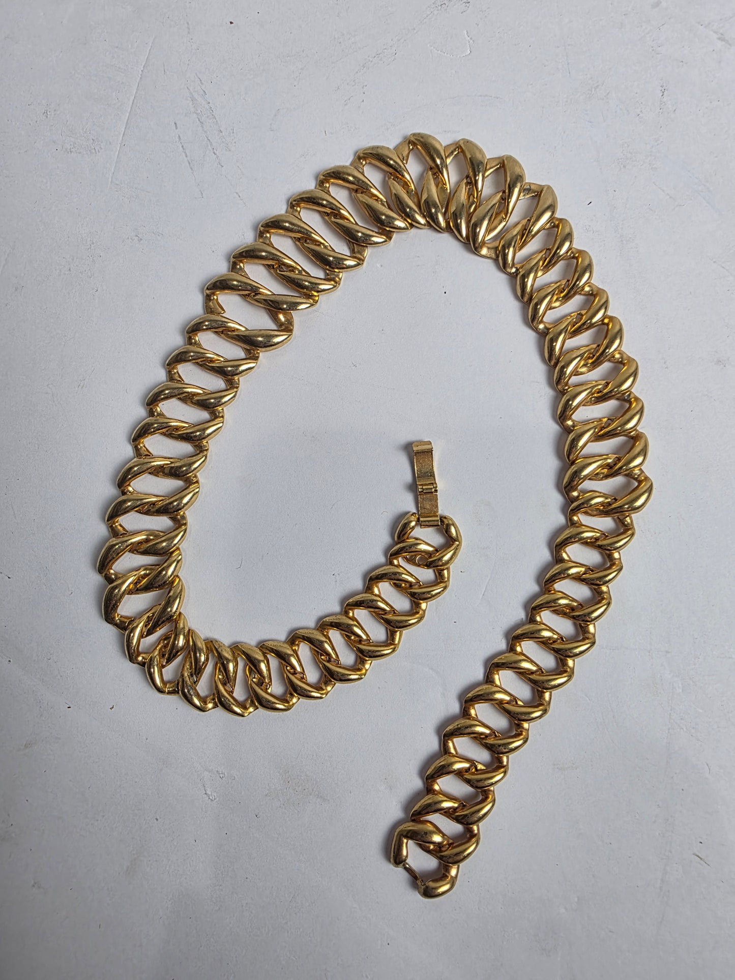 Vtg. 1970s Gold Plate Collar Necklace Links (CSHW)