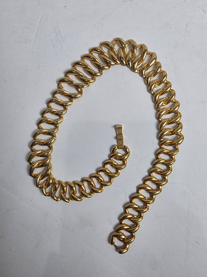 Vtg. 1970s Gold Plate Collar Necklace Links (CSHW)