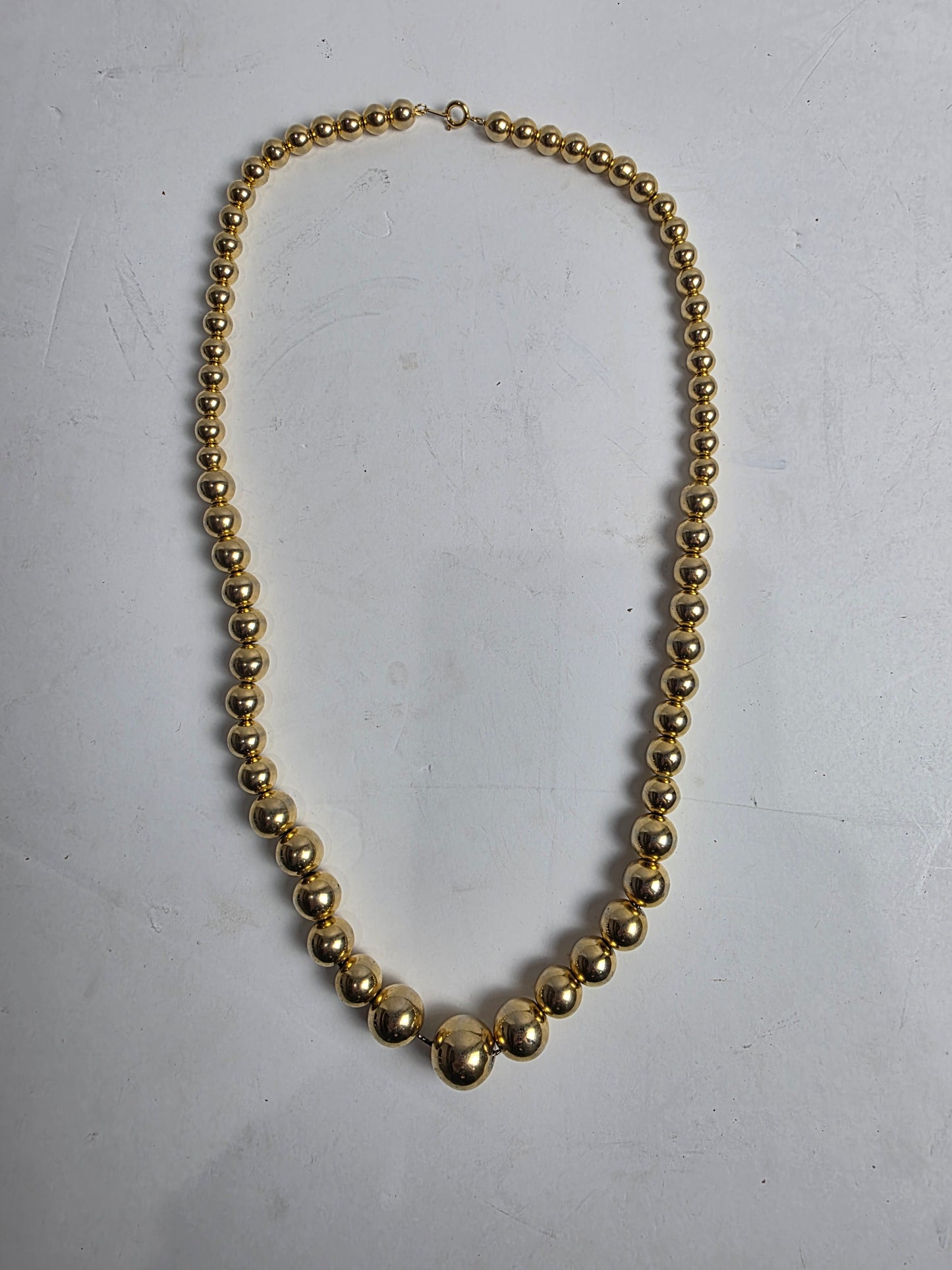 Vtg. 1960s Gold Ball Necklace Korea (CSHW)