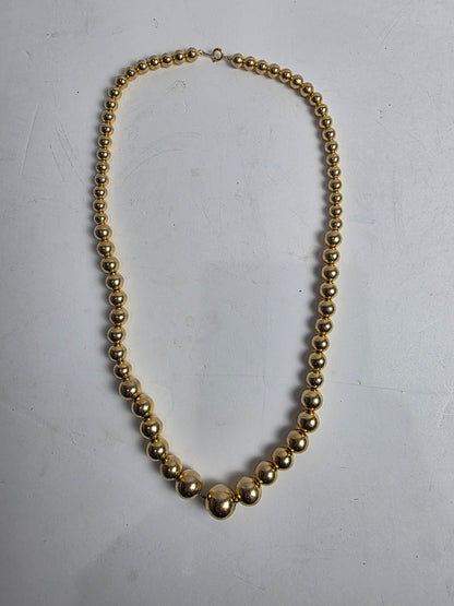 Vtg. 1960s Gold Ball Necklace Korea (CSHW)