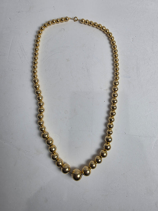 Vtg. 1960s Gold Ball Necklace Korea (CSHW)