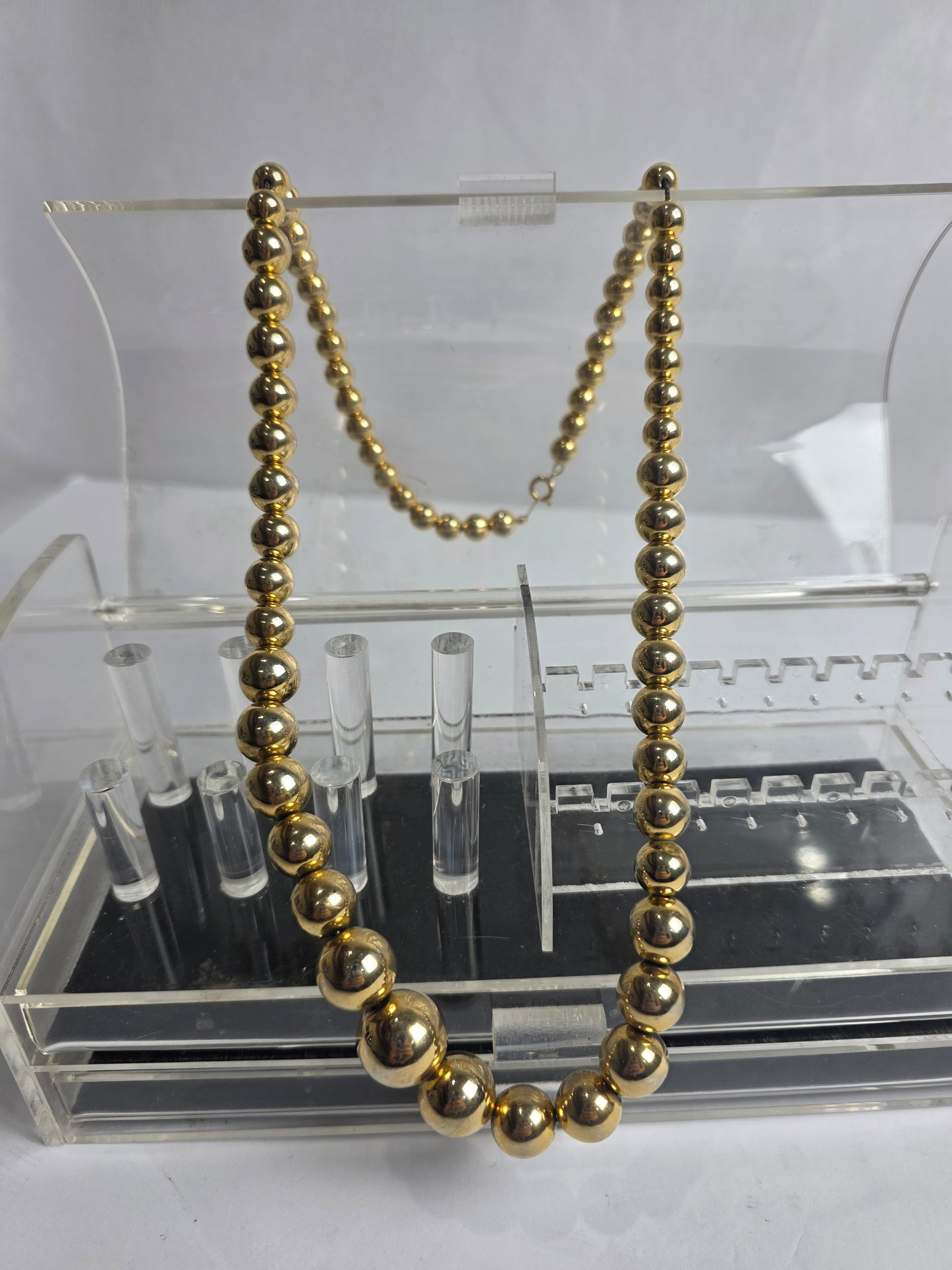 Vtg. 1960s Gold Ball Necklace Korea (CSHW)