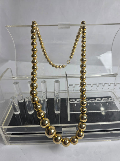 Vtg. 1960s Gold Ball Necklace Korea (CSHW)