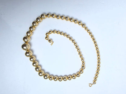 Vtg. 1960s Gold Ball Necklace Korea (CSHW)