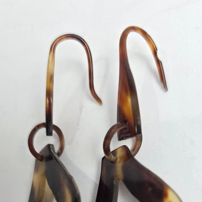 Vtg. Handmade Tortoise Shell Earrings (CSHW)