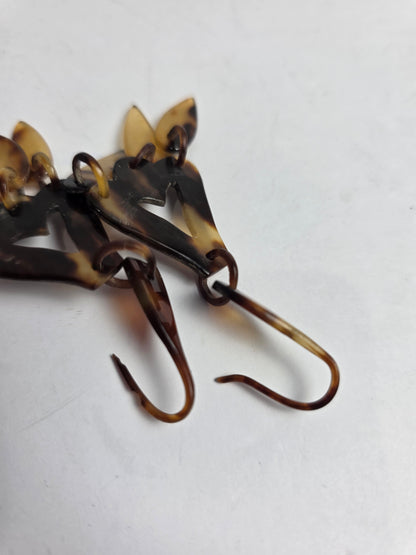 Vtg. Handmade Tortoise Shell Earrings (CSHW)