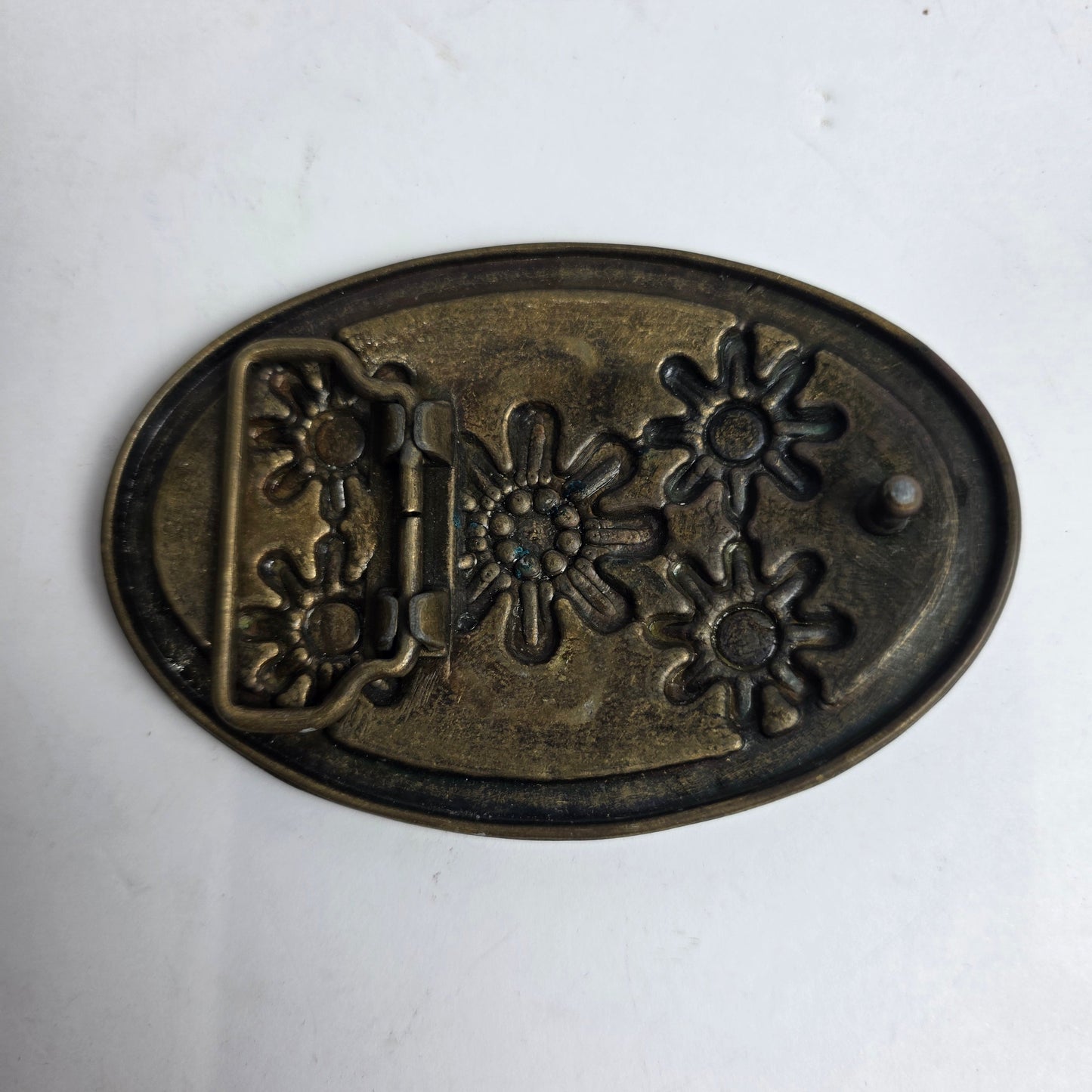 Vtg. Belt Buckle w/ Turquoise (CSHW)