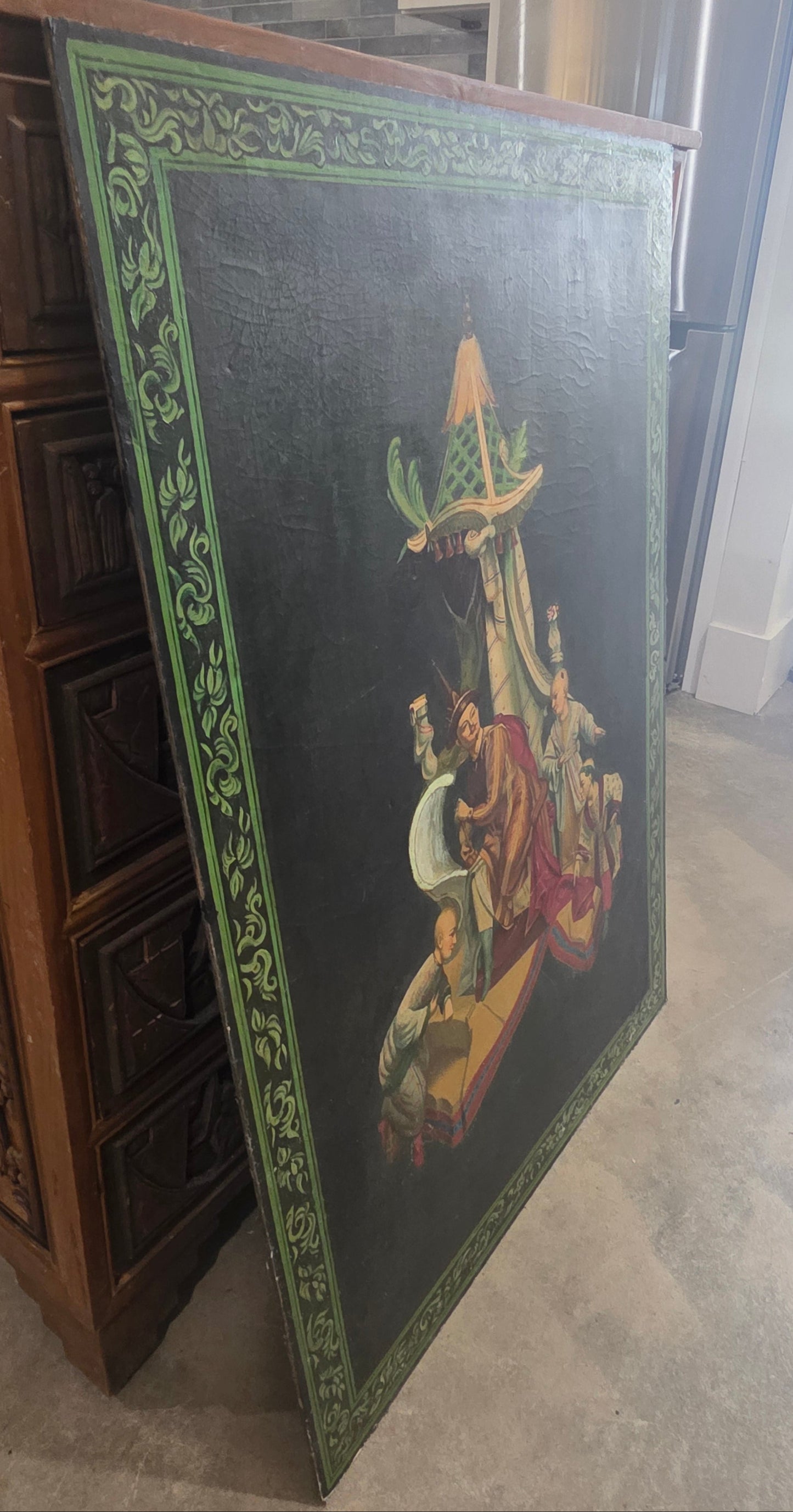 Vtg. Chinoiserie Painting