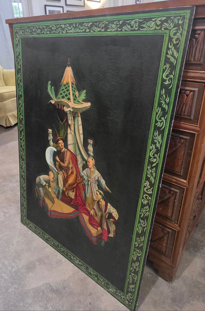 Vtg. Chinoiserie Painting
