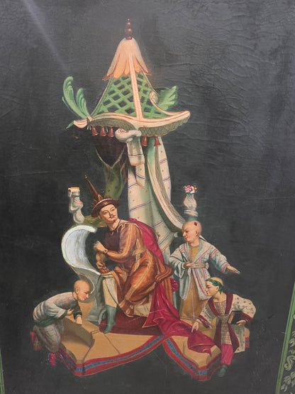 Vtg. Chinoiserie Painting