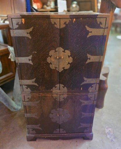 Vtg. 2 Piece Chest w/ Brass Accents