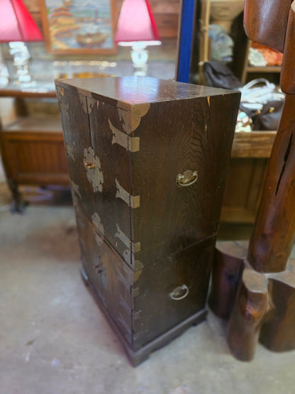 Vtg. 2 Piece Chest w/ Brass Accents