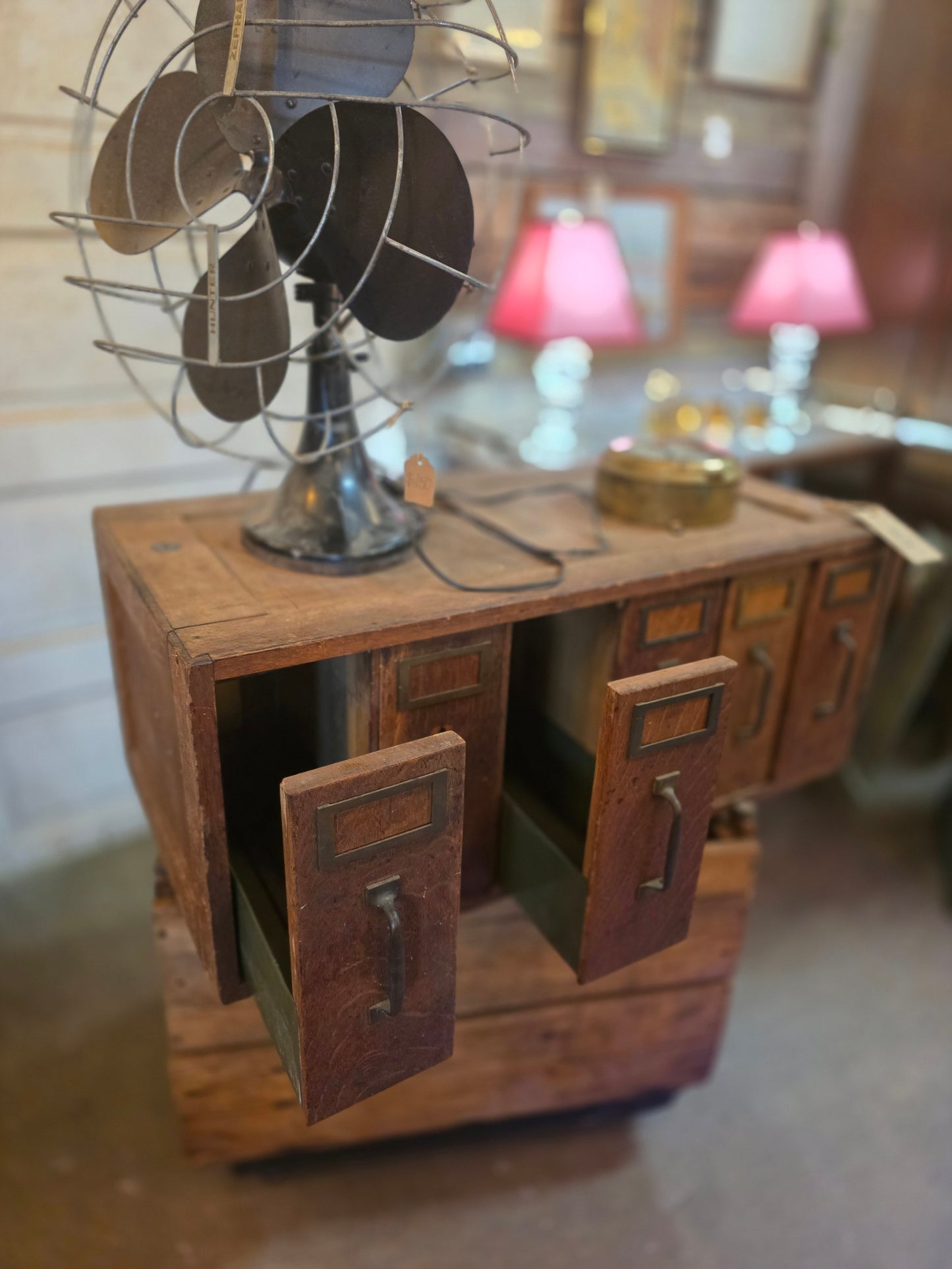 Vtg. Card Catalog Filing Cabinet