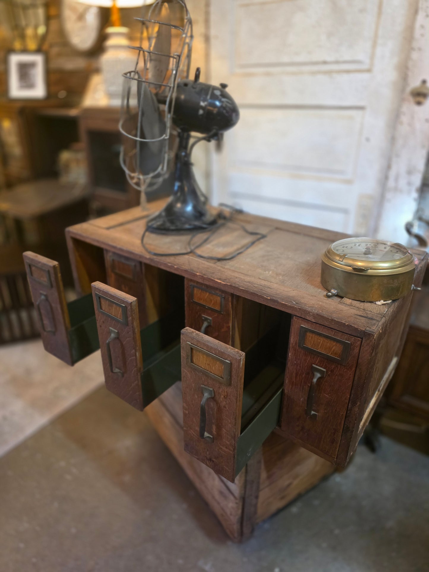 Vtg. Card Catalog Filing Cabinet