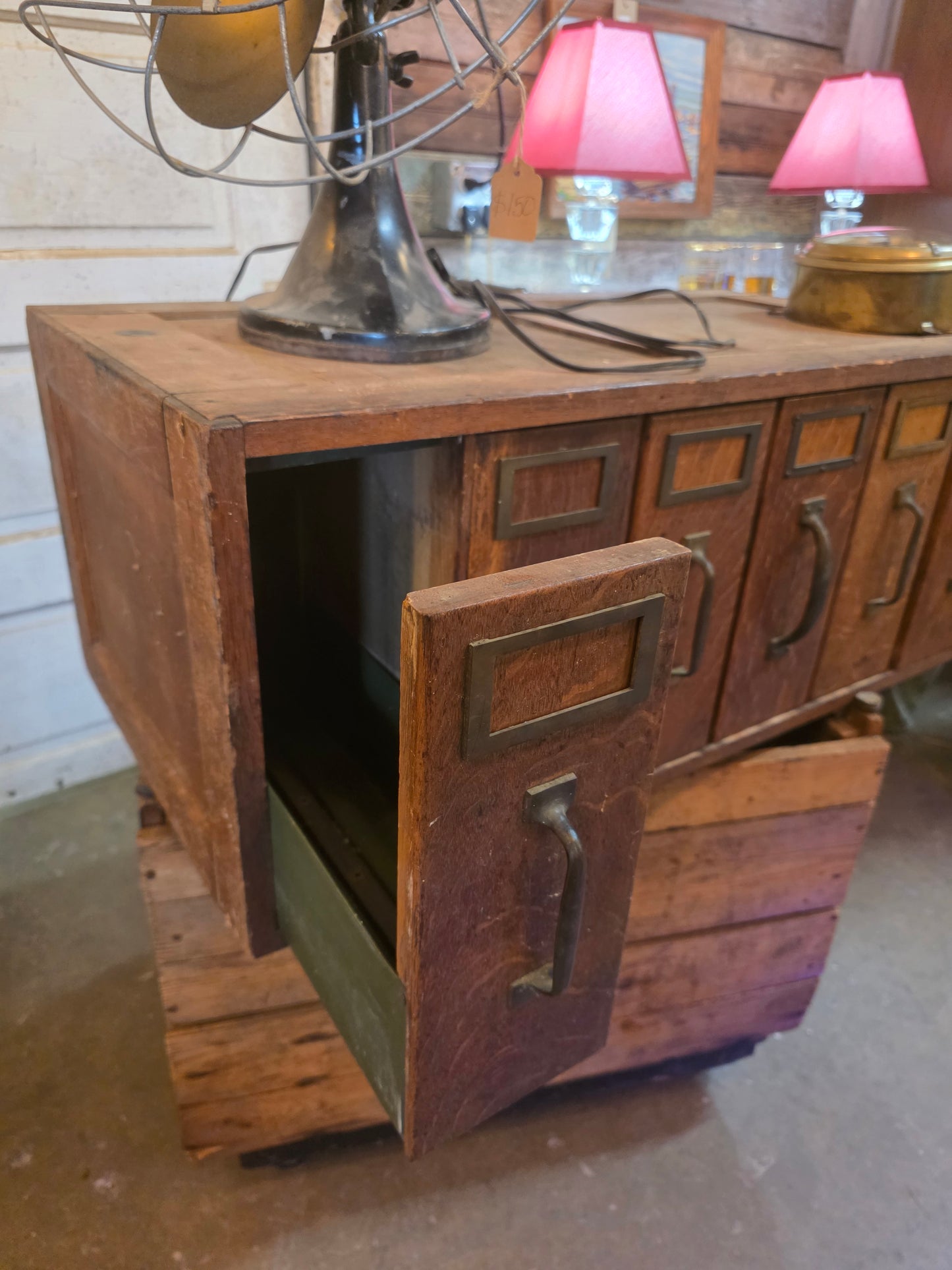 Vtg. Card Catalog Filing Cabinet