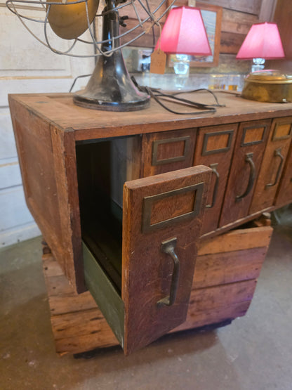 Vtg. Card Catalog Filing Cabinet