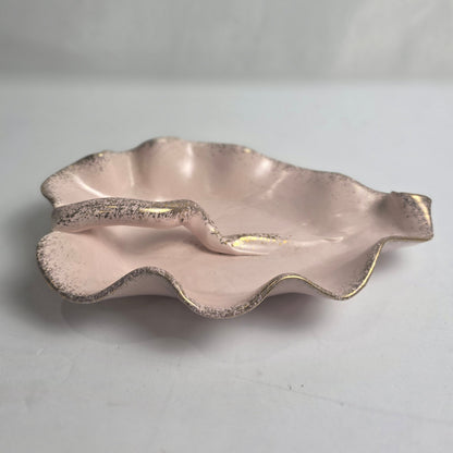 Vtg. Pink/Gold Leaf Bowl