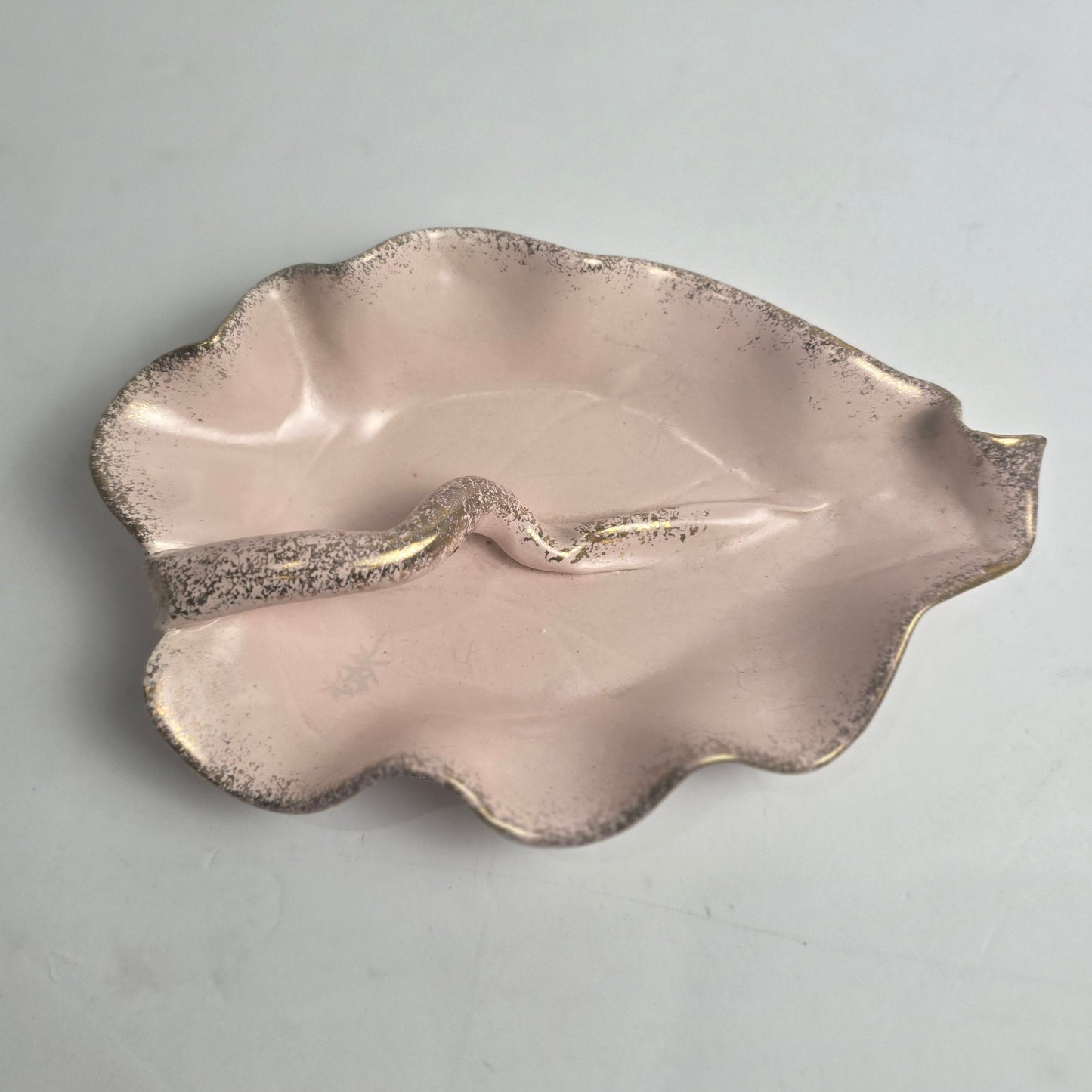 Vtg. Pink/Gold Leaf Bowl