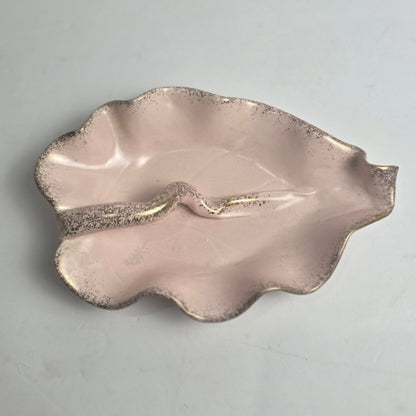 Vtg. Pink/Gold Leaf Bowl