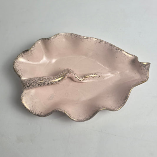 Vtg. Pink/Gold Leaf Bowl