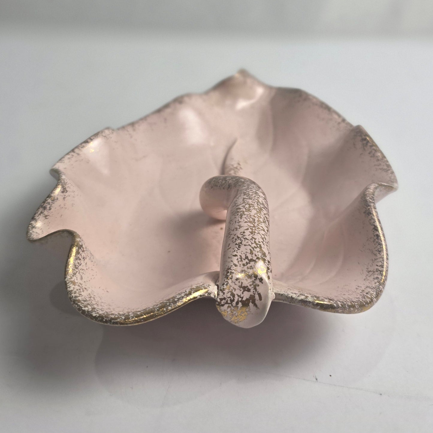 Vtg. Pink/Gold Leaf Bowl