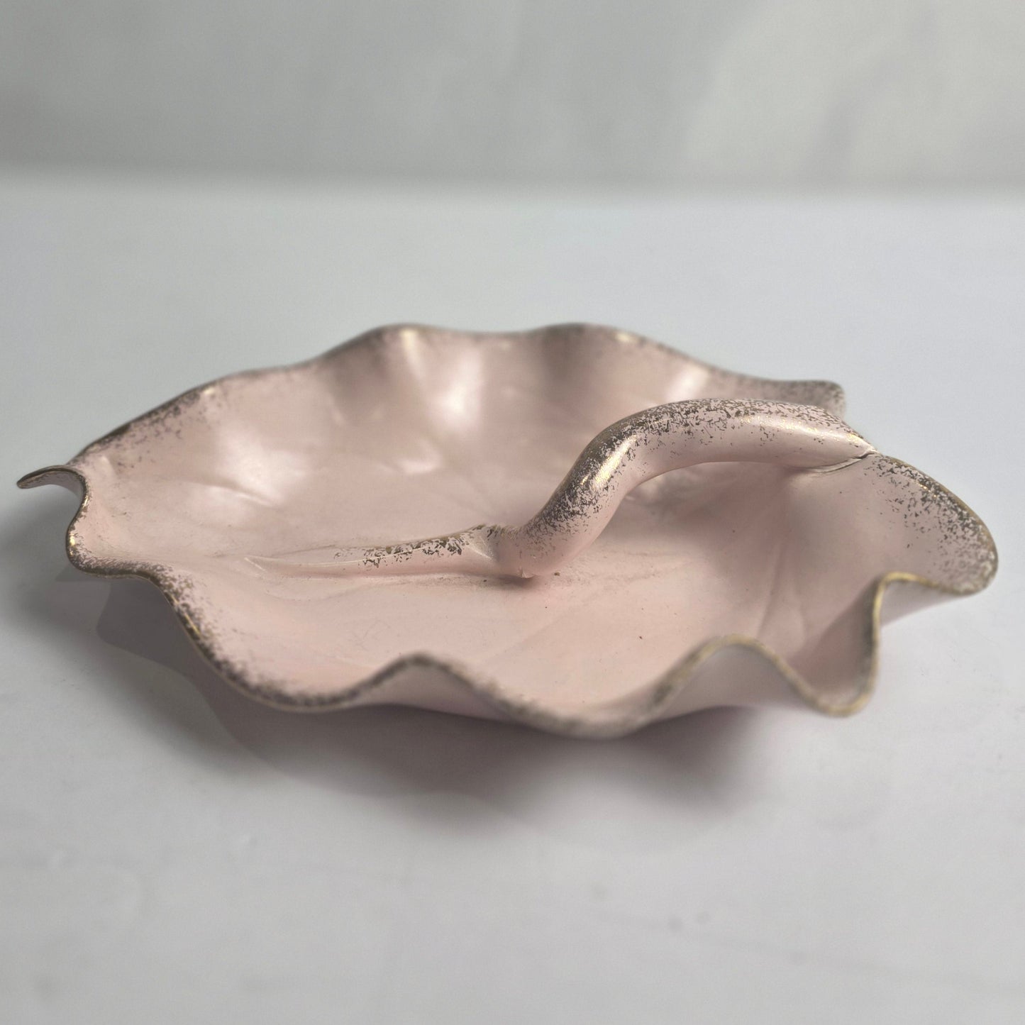Vtg. Pink/Gold Leaf Bowl