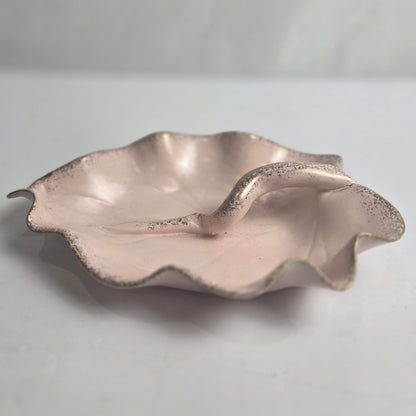 Vtg. Pink/Gold Leaf Bowl