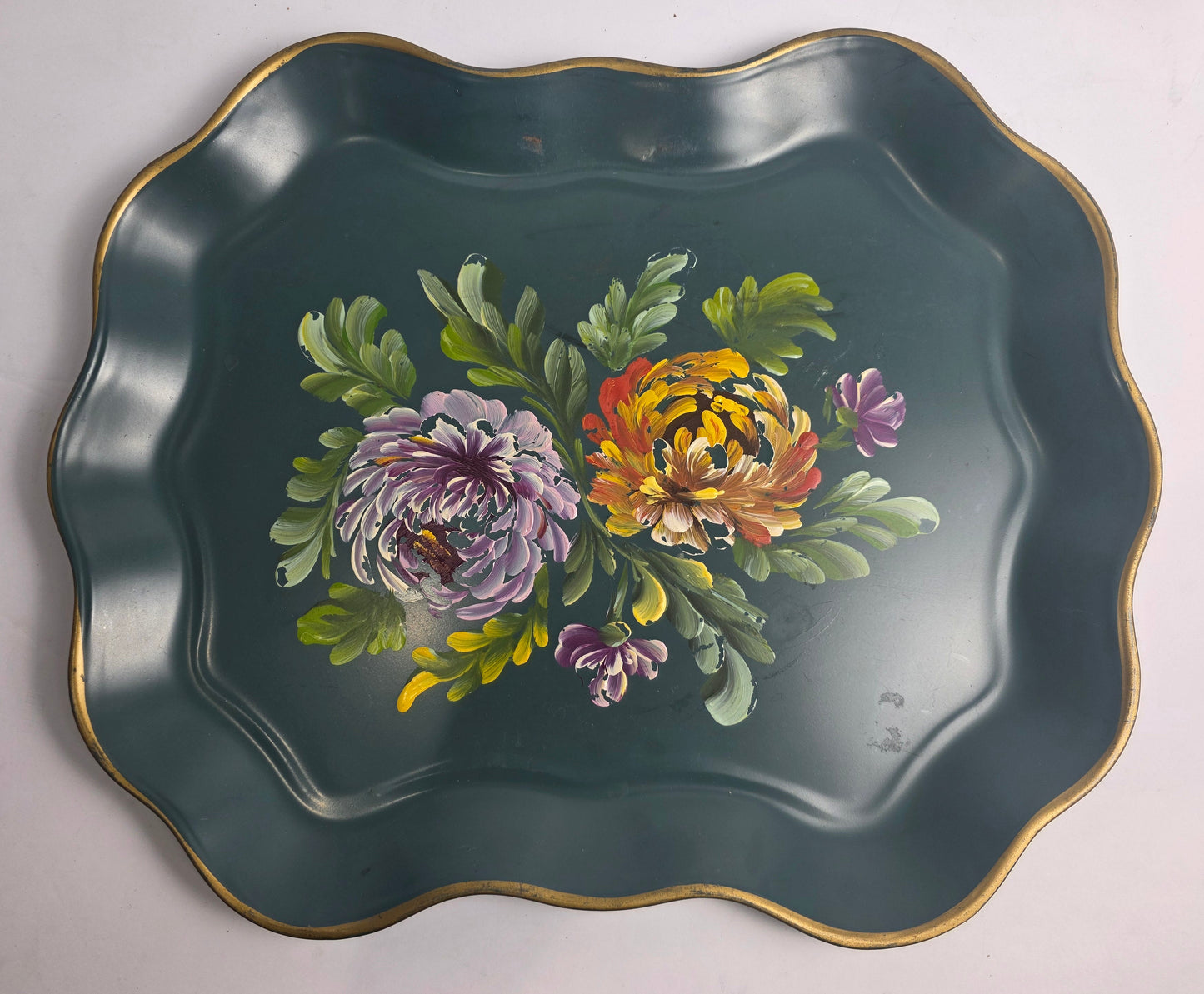 Vtg. Hand-Painted Nashco Floral Platter