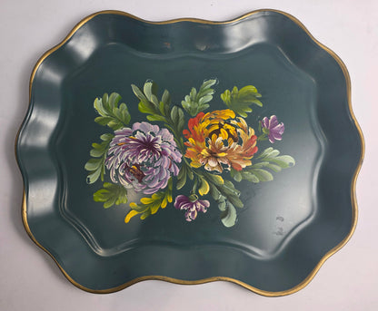 Vtg. Hand-Painted Nashco Floral Platter